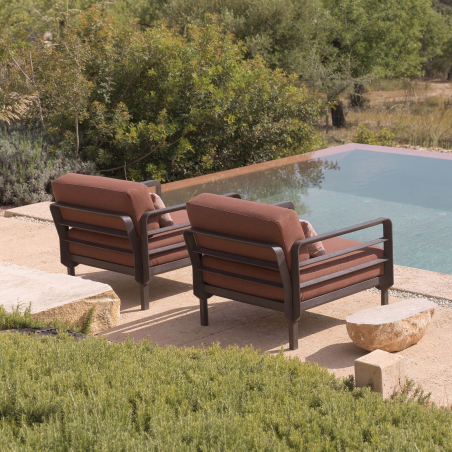 Fauteuil de jardin modulable marron - Maximo
