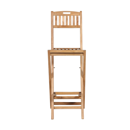 Tabouret hauteur bar pliant en teck massif - Menhir