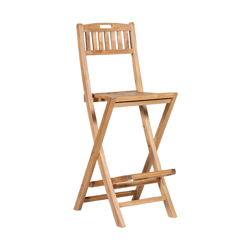 Tabouret de bar pliant en teck massif - Menhir