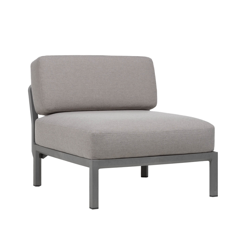 Fauteuil de jardin relax sans accoudoirs gris - Maximo