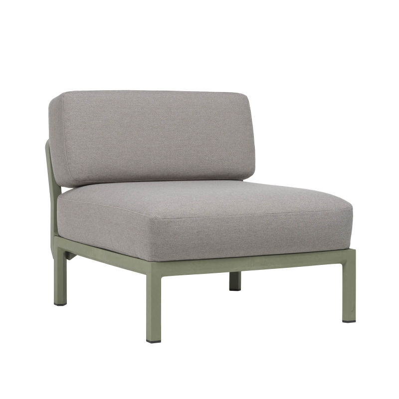 Fauteuil d'extérieur relax sans accoudoirs gris - Maximo