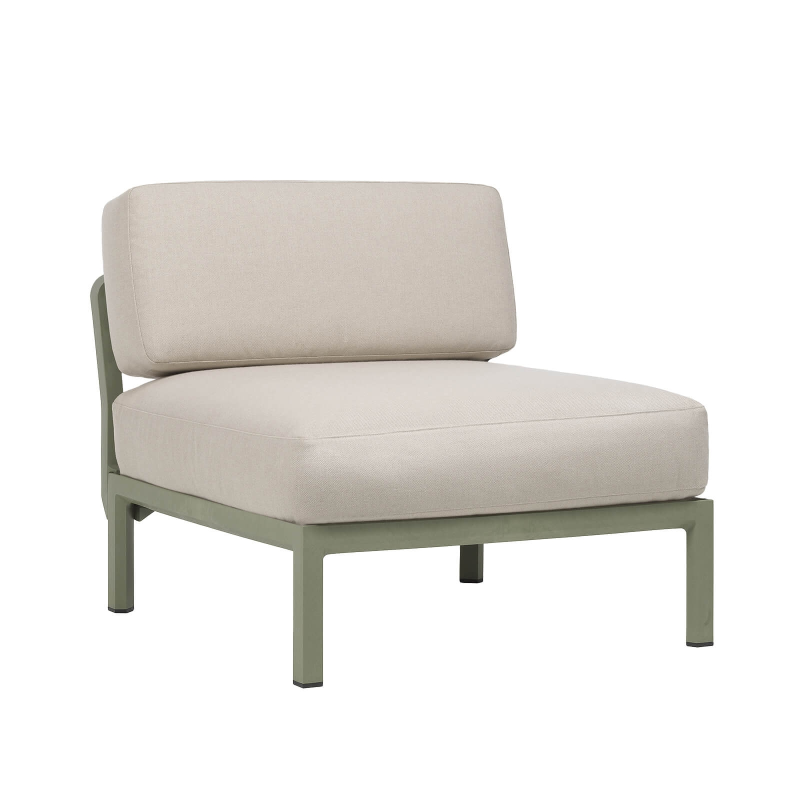 Fauteuil d'extérieur relax sans accoudoirs beige - Maximo