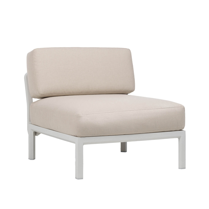 Fauteuil extérieur relax sans accoudoirs beige - Maximo