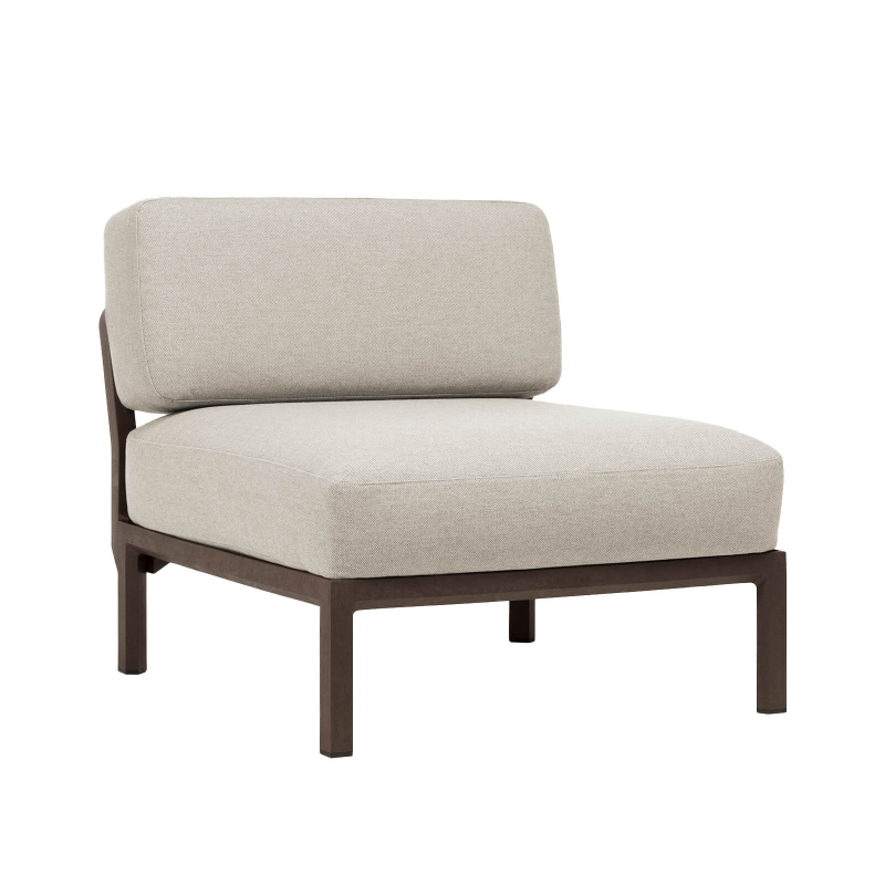 Fauteuil de jardin confortable sans accoudoirs beige - Maximo