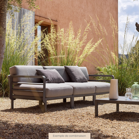 Fauteuil de jardin confortable sans accoudoirs gris - Maximo