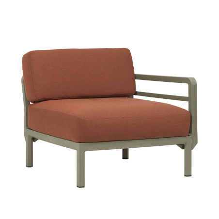 Fauteuil d'extérieur rouge équipé d'un accoudoir configurable - Maximo elemento