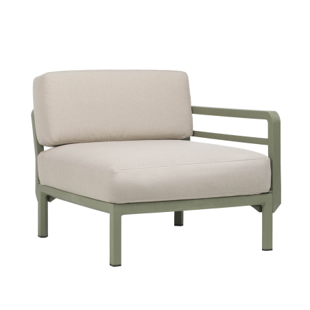 Fauteuil de jardin beige équipé d'un accoudoir configurable - Maximo elemento