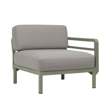 Fauteuil d'extérieur gris équipé d'un accoudoir configurable - Maximo elemento