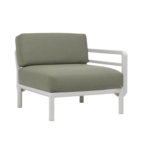 Fauteuil de jardin gris équipé d'un accoudoir configurable - Maximo elemento