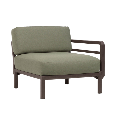 Fauteuil de jardin gris équipé d'un accoudoir configurable - Maximo elemento