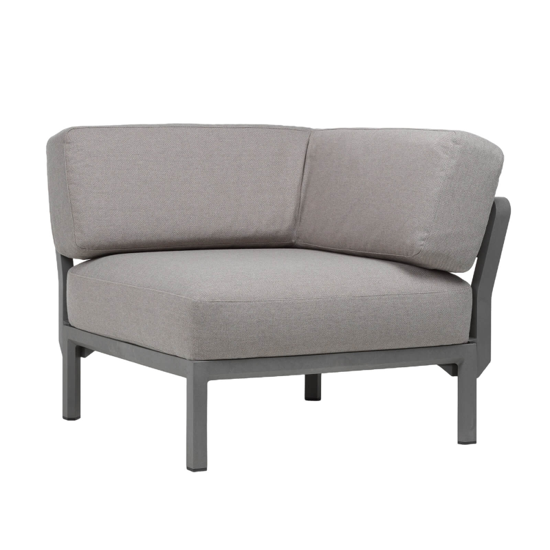 Fauteuil de jardin d'angle configurable gris - Maximo elemento