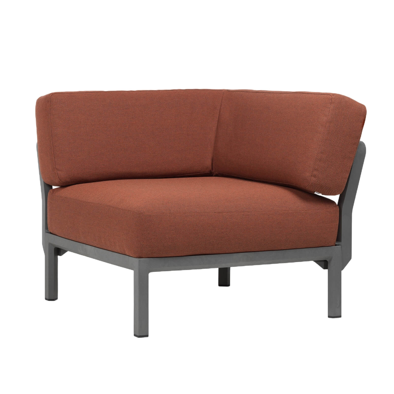 Fauteuil de jardin d'angle configurable rouge - Maximo elemento