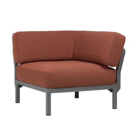 Fauteuil de jardin d'angle configurable rouge - Maximo elemento