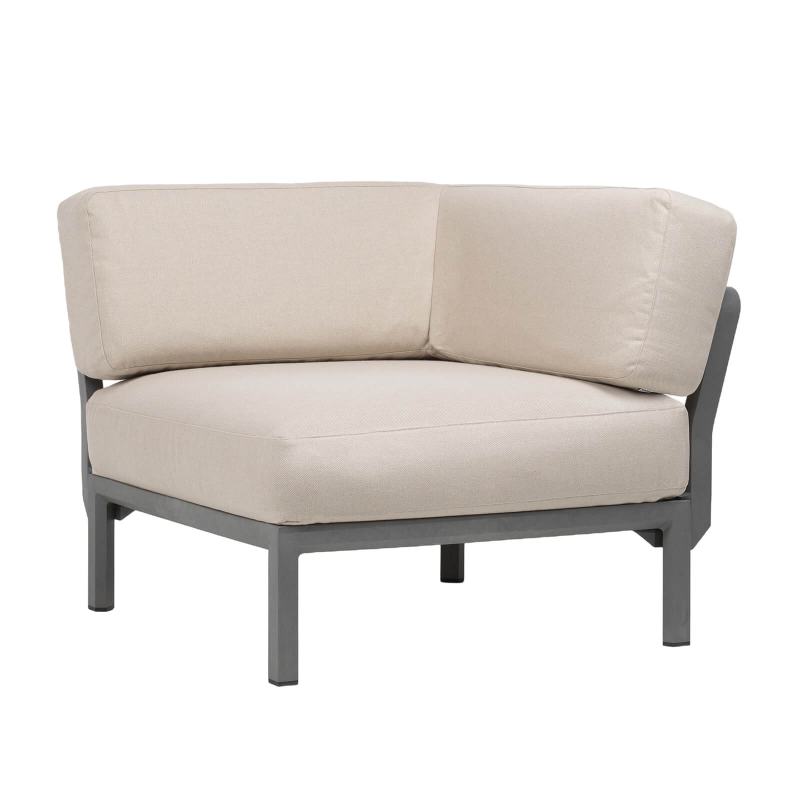 Fauteuil de jardin d'angle configurable beige - Maximo elemento