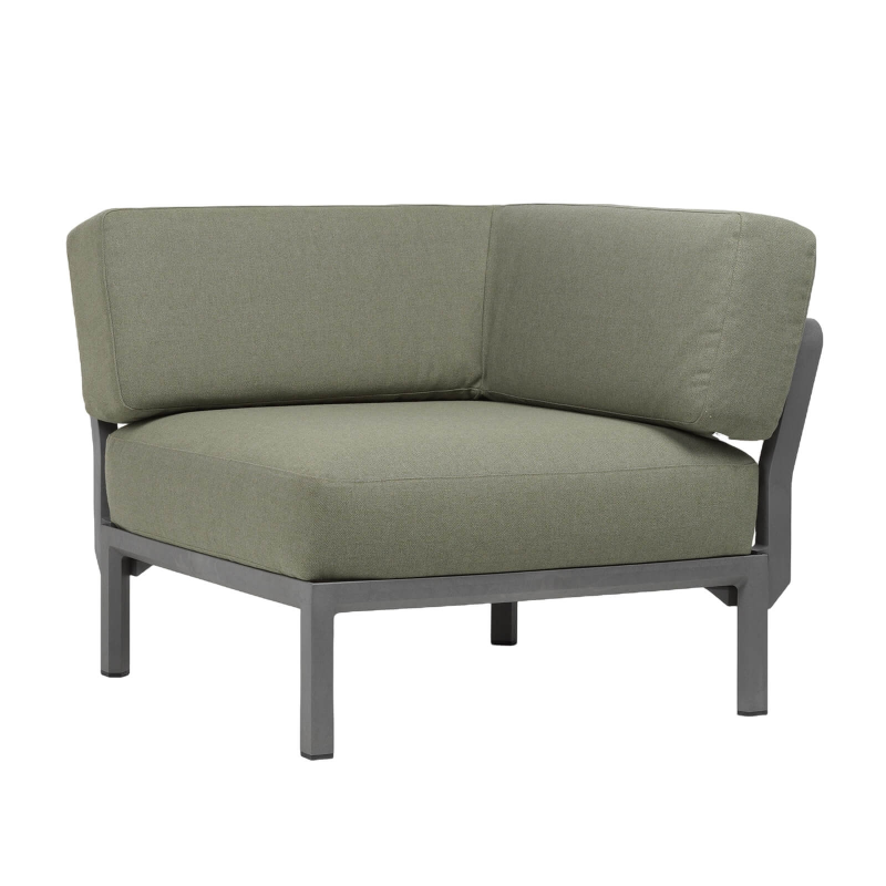 Fauteuil d'extérieur d'angle configurable vert - Maximo elemento