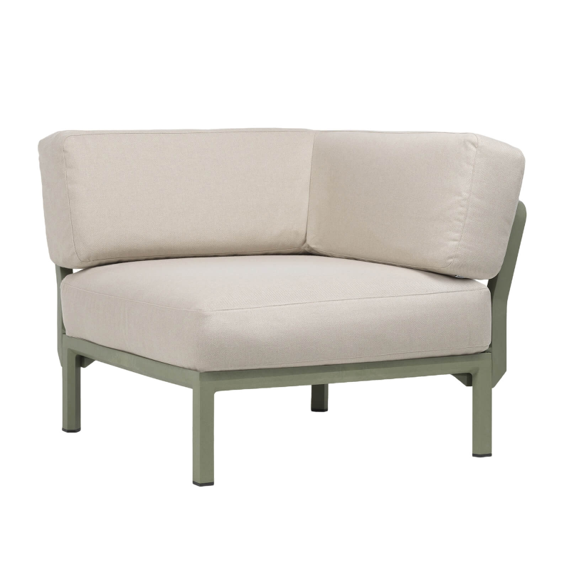 Fauteuil d'extérieur d'angle configurable beige - Maximo elemento