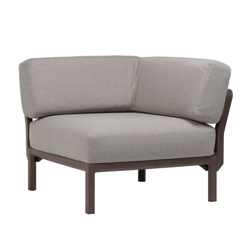 Fauteuil de jardin d'angle configurable gris - Maximo elemento