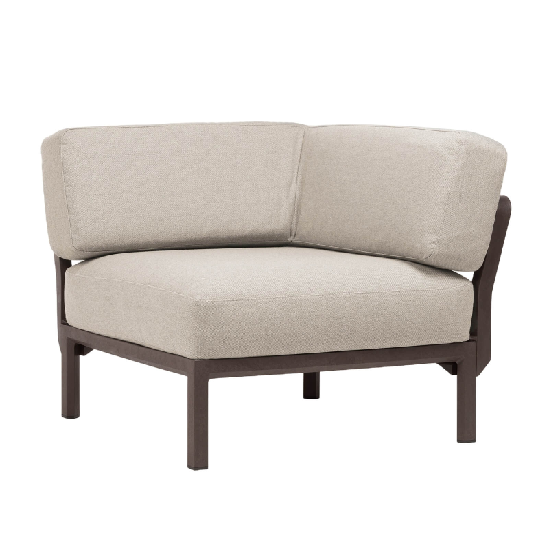 Fauteuil de jardin d'angle configurable beige - Maximo elemento