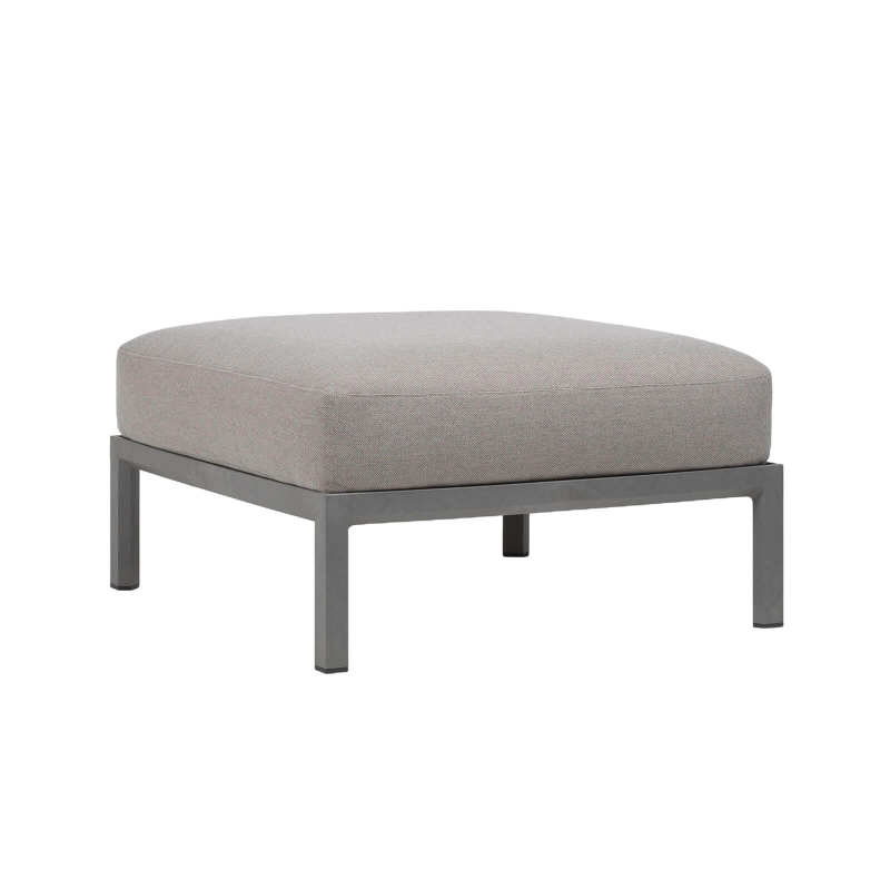 Pouf de jardin en polypropylène anthracite et tissu gris - Maximo