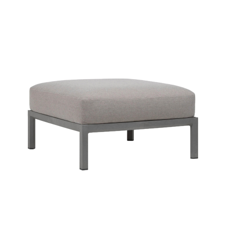 Pouf de jardin en polypropylène anthracite et tissu gris - Maximo
