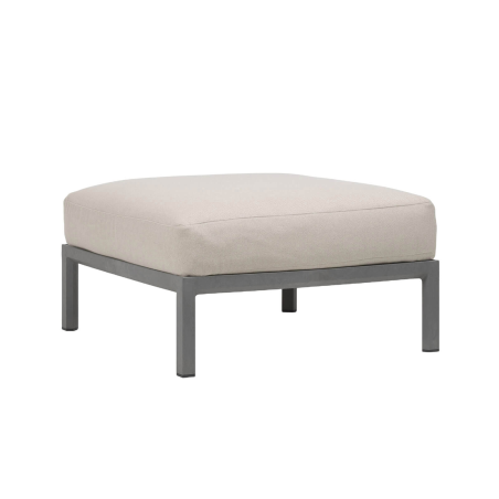 Pouf de jardin en polypropylène anthracite et tissu beige - Maximo