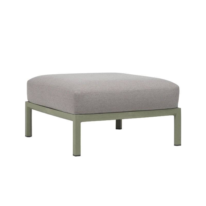 Pouf de jardin en polypropylène vert et tissu gris - Maximo