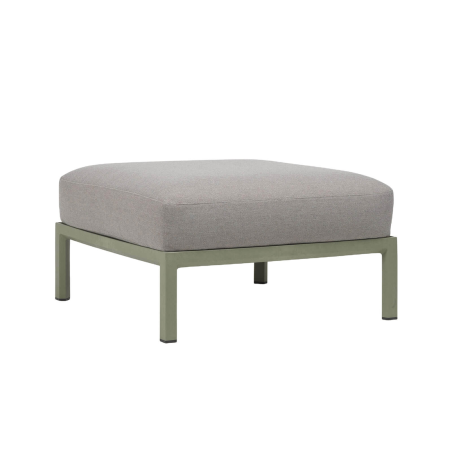 Pouf de jardin en polypropylène vert et tissu gris - Maximo