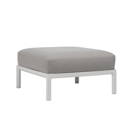 Pouf de jardin en polypropylène gris clair et tissu gris - Maximo