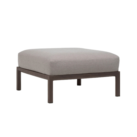 Pouf de jardin en polypropylène marron et tissu gris - Maximo