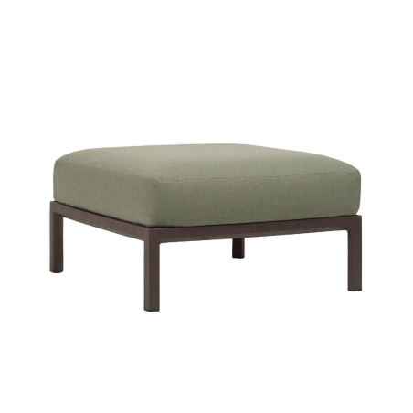 Pouf de jardin en polypropylène marron et tissu vert - Maximo