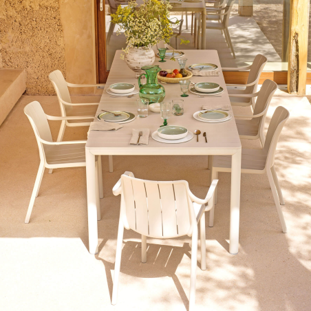 Fauteuil de jardin empilable en polypropylène beige - Tiberina