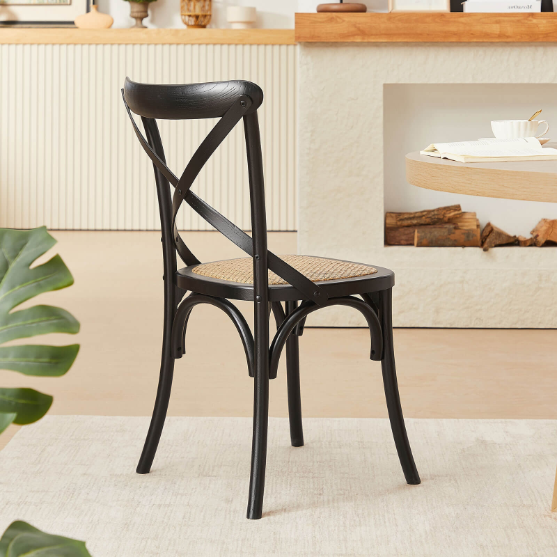 Chaise style bistrot en bois noir - Cabaret