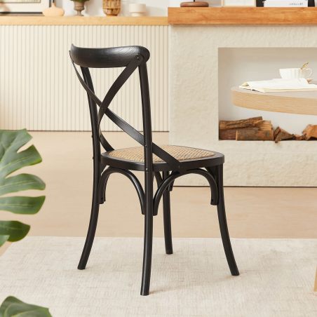 Chaise style bistrot en bois noir - Cabaret