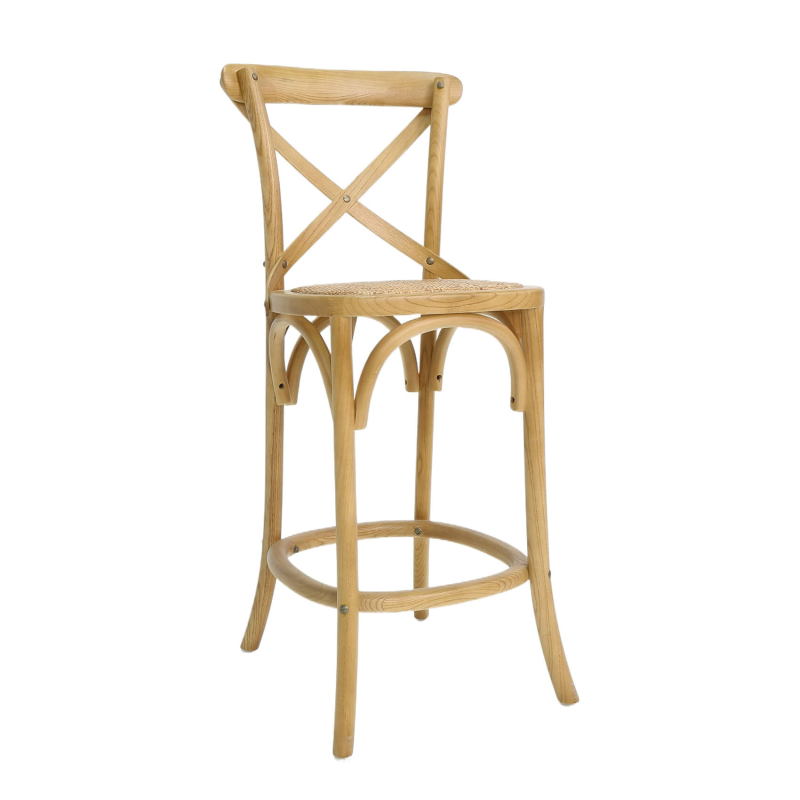 Tabouret haut style bistrot en bois naturel - Cabaret