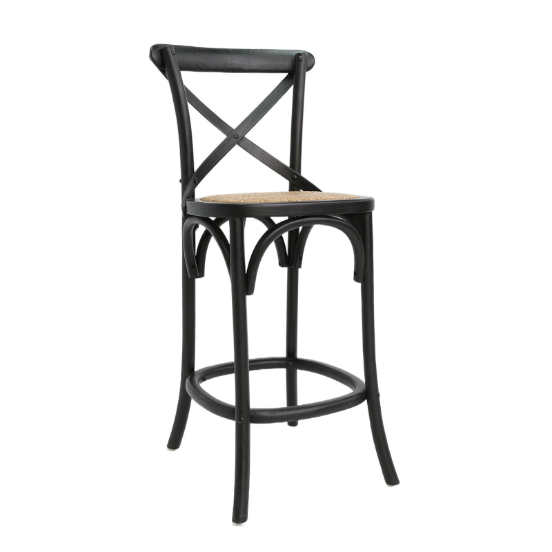 Tabouret snack bistrot en bois noir - Cabaret