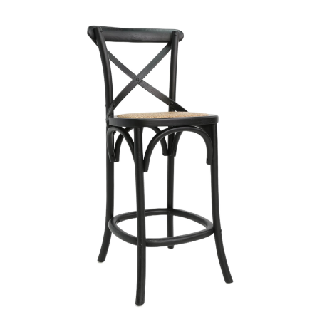 Tabouret snack bistrot en bois noir - Cabaret