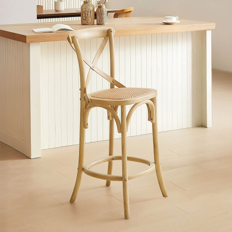 Tabouret snack style bistrot en bois - Cabaret