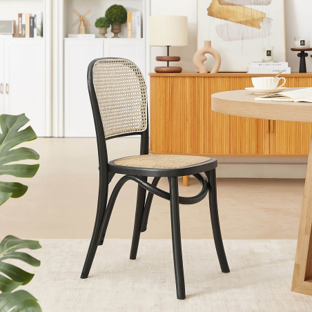 Chaise bistrot en bois et cannage - Brasserie