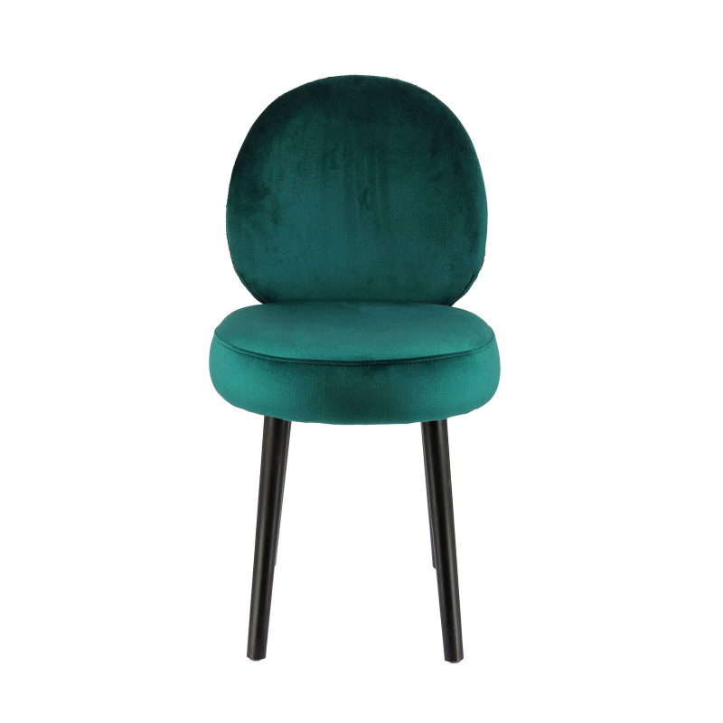 Chaise design avec assise en tissu bleu et structure noire - Severus