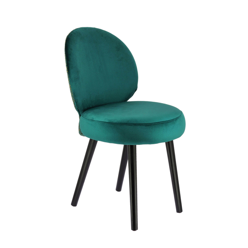 Chaise élégante en tissu bleu avec piètement noir - Severus