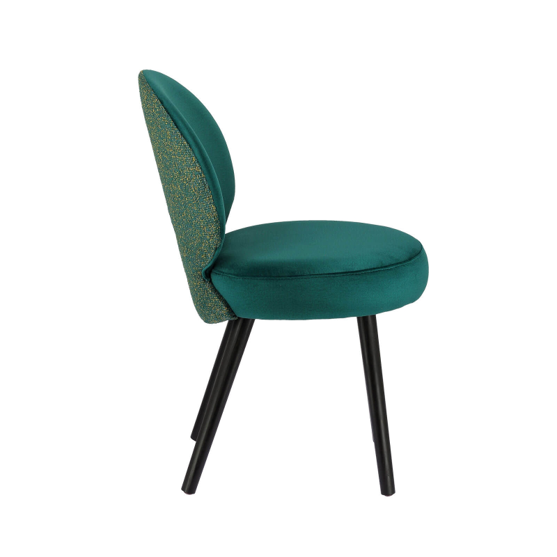Chaise contemporaine en tissu bleu avec pieds noirs - Severus