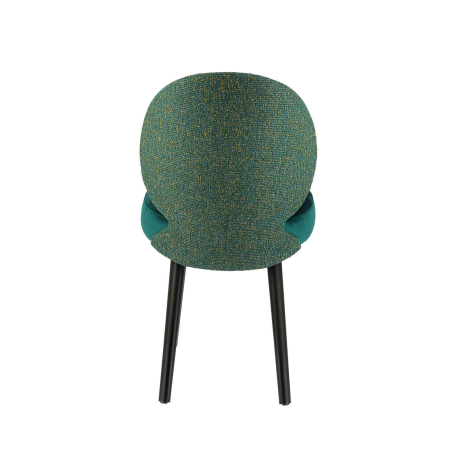 Chaise moderne avec revêtement en tissu bleu et pieds noirs - Severus
