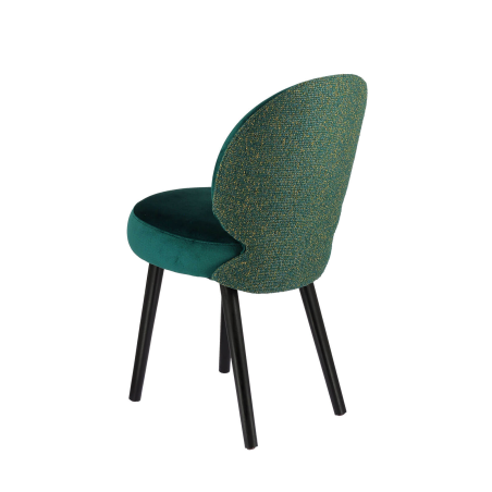 Chaise d’intérieur en tissu bleu avec piètement noir - Severus