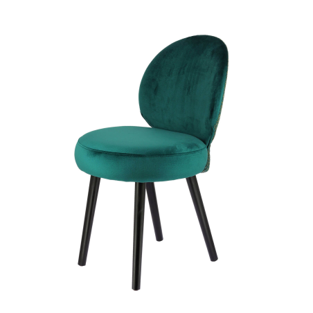 Chaise rembourrée en tissu bleu avec structure noire - Severus