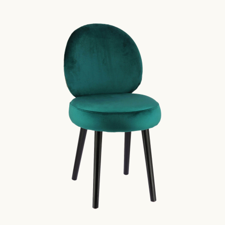 Chaise tendance en tissu bleu avec pieds noirs élégants - Severus