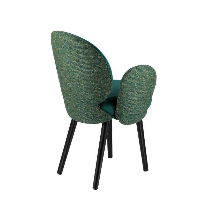 Fauteuil confortable en tissu bleu et base noire - Severus