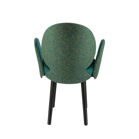 Fauteuil moderne avec revêtement en tissu bleu et pieds noirs - Severus