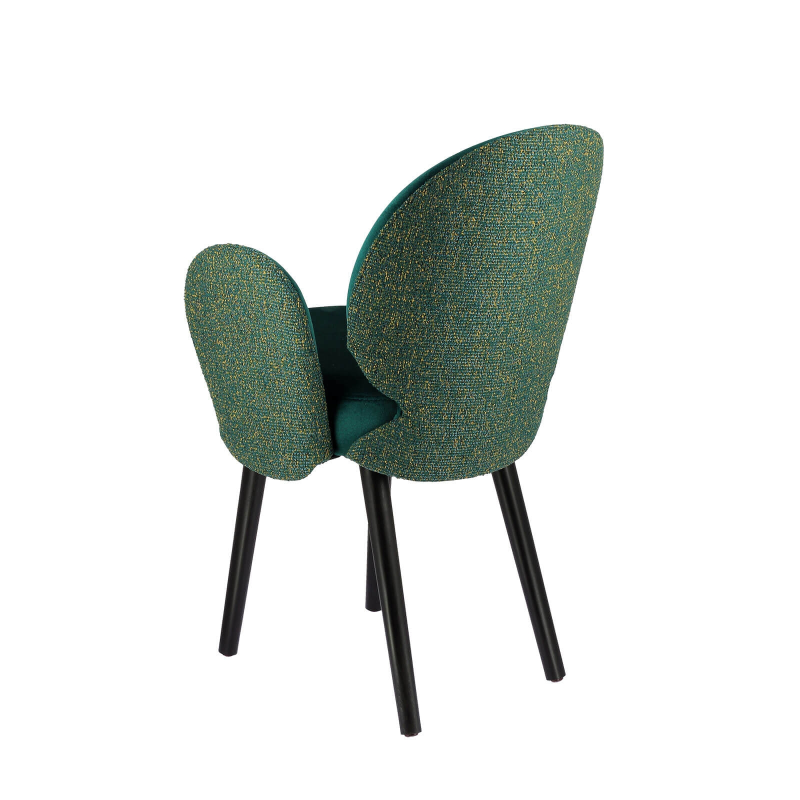 Fauteuil d’intérieur en tissu bleu avec piètement noir - Severus