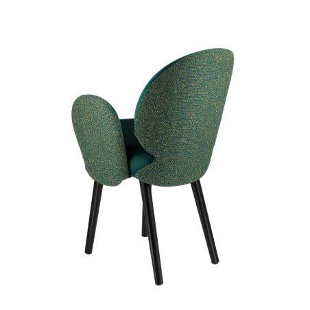 Fauteuil d’intérieur en tissu bleu avec piètement noir - Severus