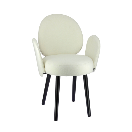Fauteuil en tissu blanc avec pieds noirs - Severus